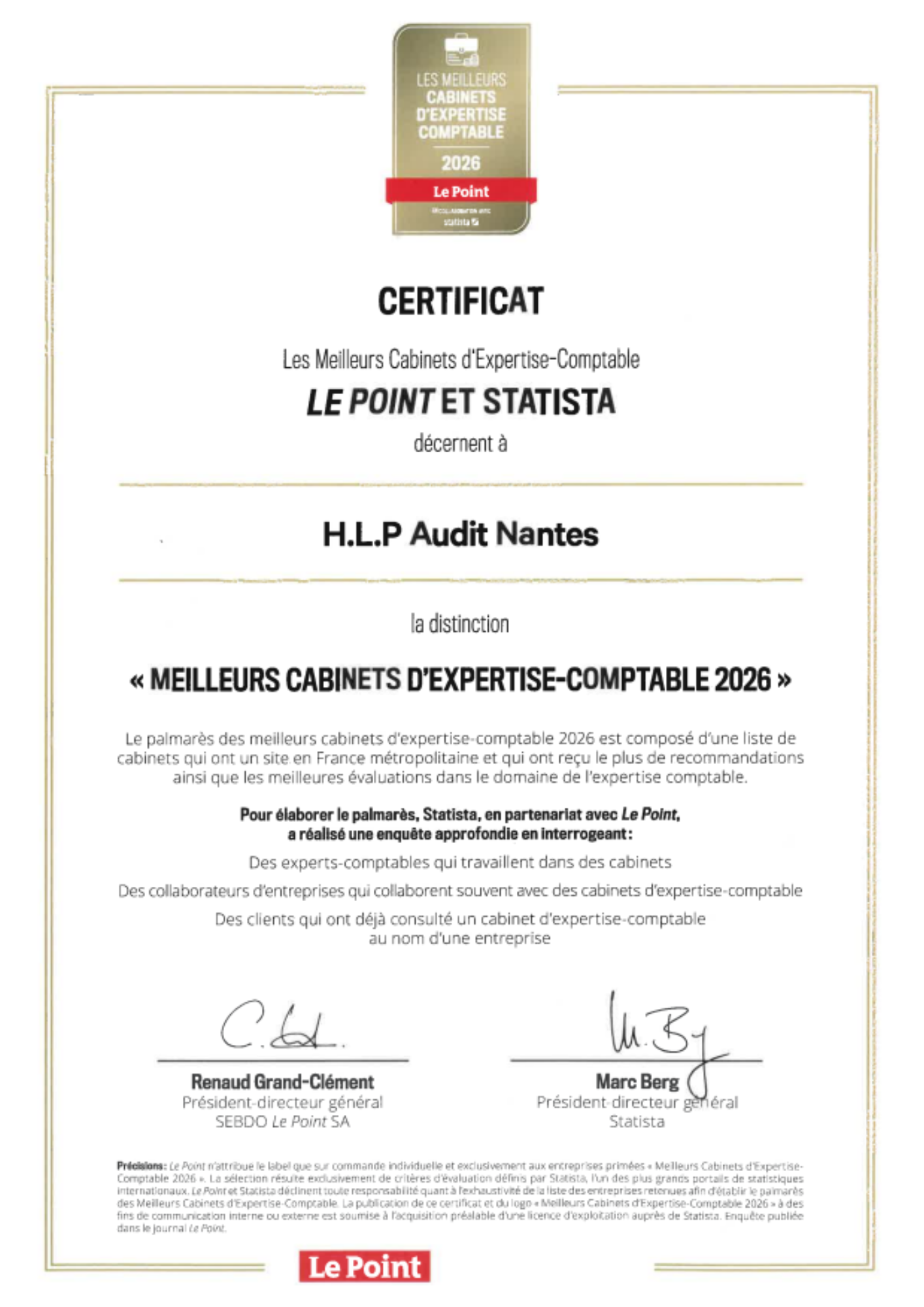 Certificat HLP - mag Le Point